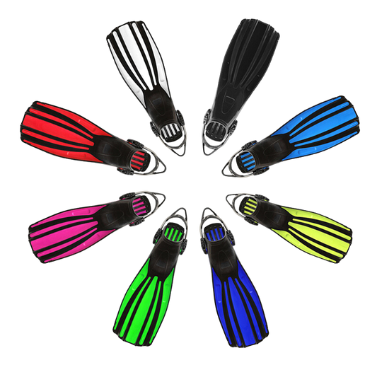 HotDive DF80 – Open Heel Diving Fins with Adjustable Spring Strap