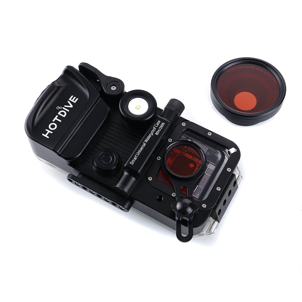 HotDive HDL01 – Wide Angle Lens & Red Filter Set for Underwater Photography
