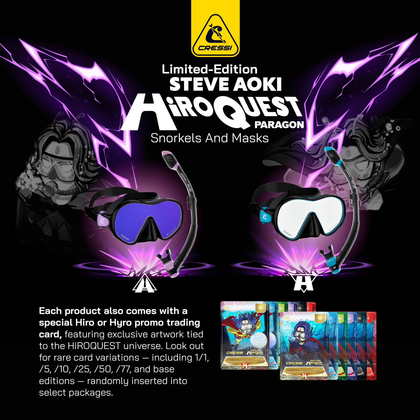 Cressi - Steve Aoki HiroQuest Snorkeling Combo