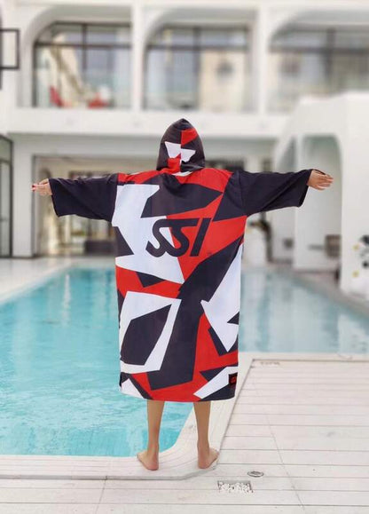 SSI – Cape Poncho Officiel en Microfibre avec Capuche