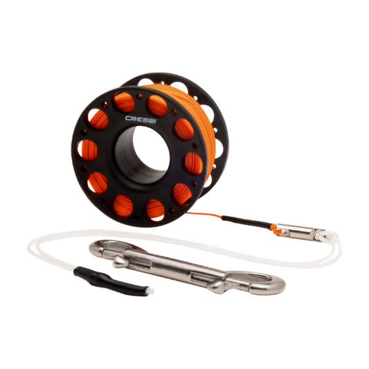 Cressi – Finger Spool Reel with Double Carabiner