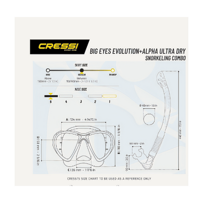 Cressi – Big Eyes Evolution + Alpha Ultra Dry Snorkel Combo 🤿